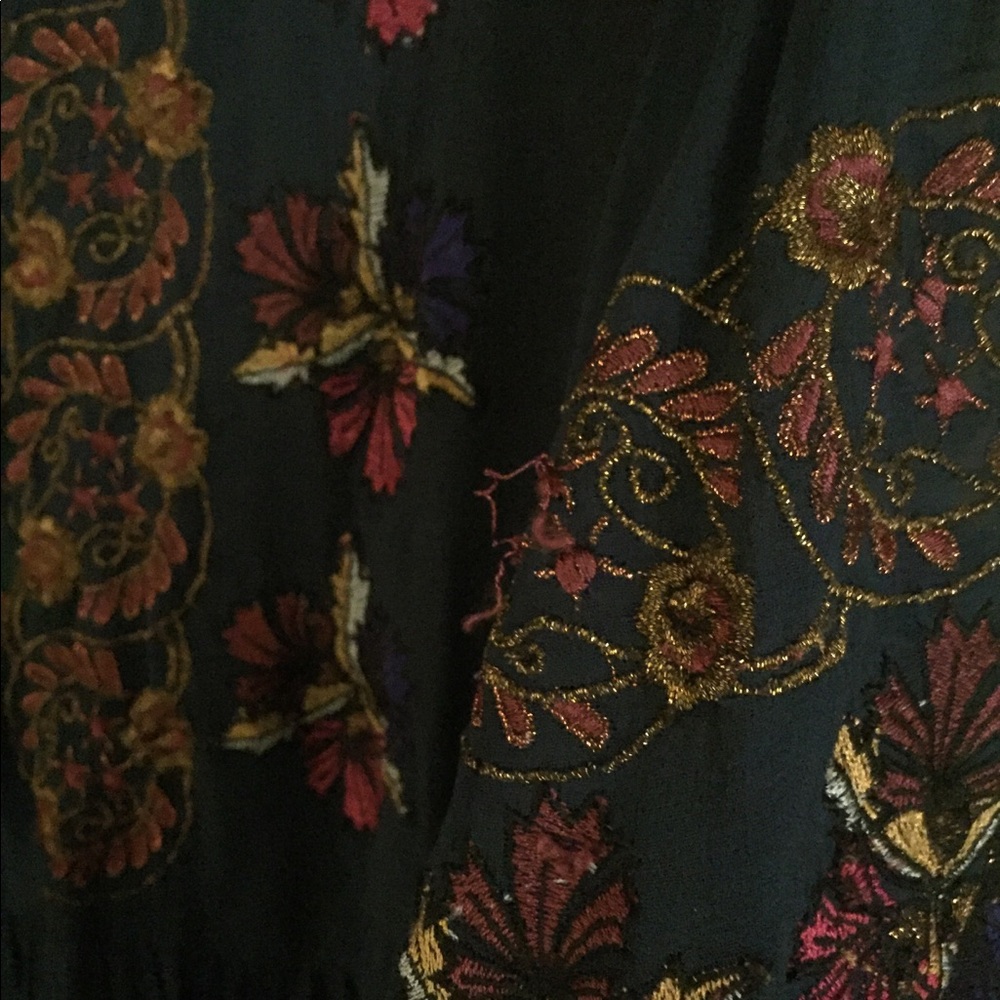 Free People Teal Sheer Floral Maxi Top - Picture 5 of 8